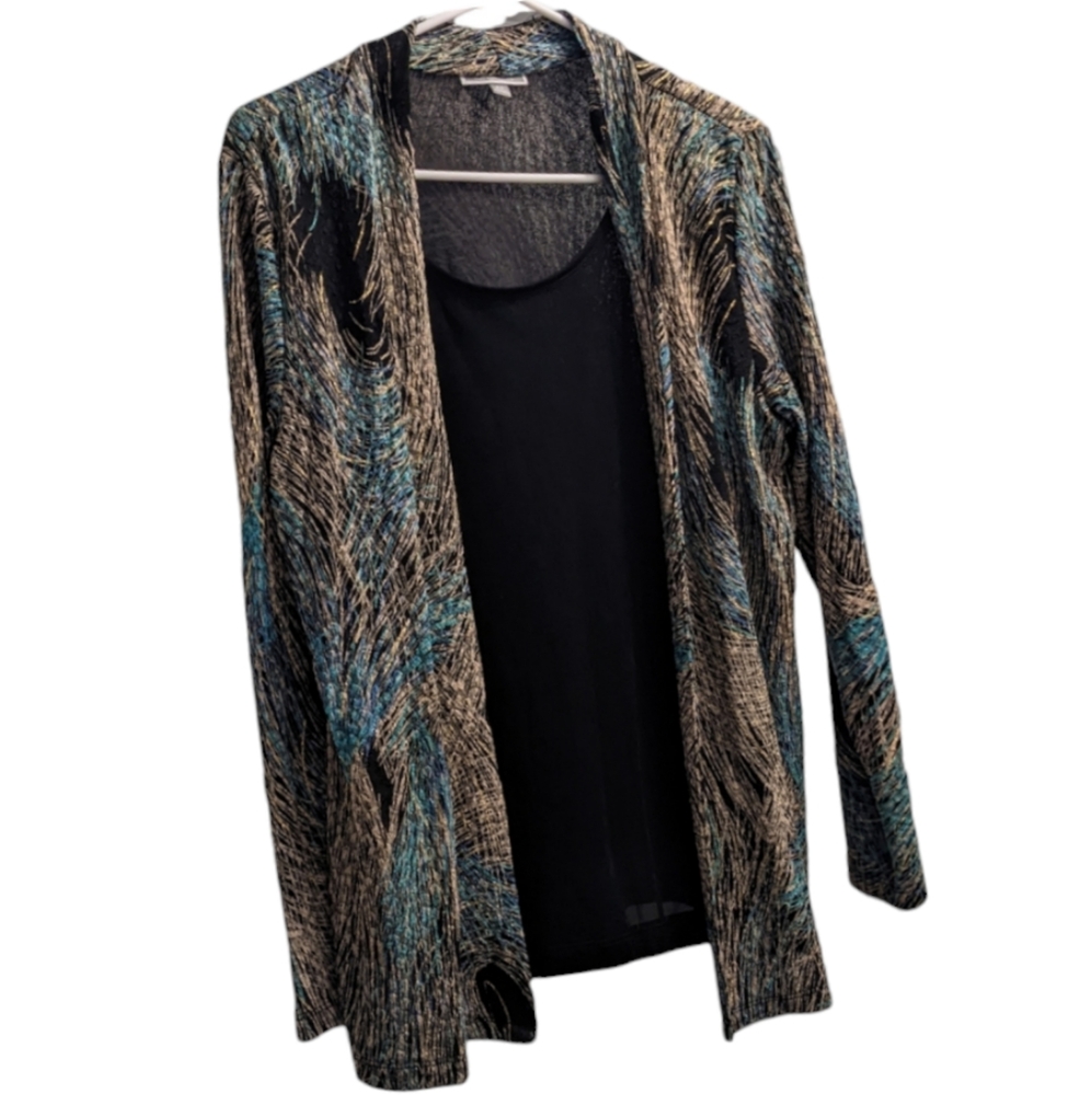 🆕 JM Collection Modern Pop Sea Spray Long Sleeve with Built in Black Top LP